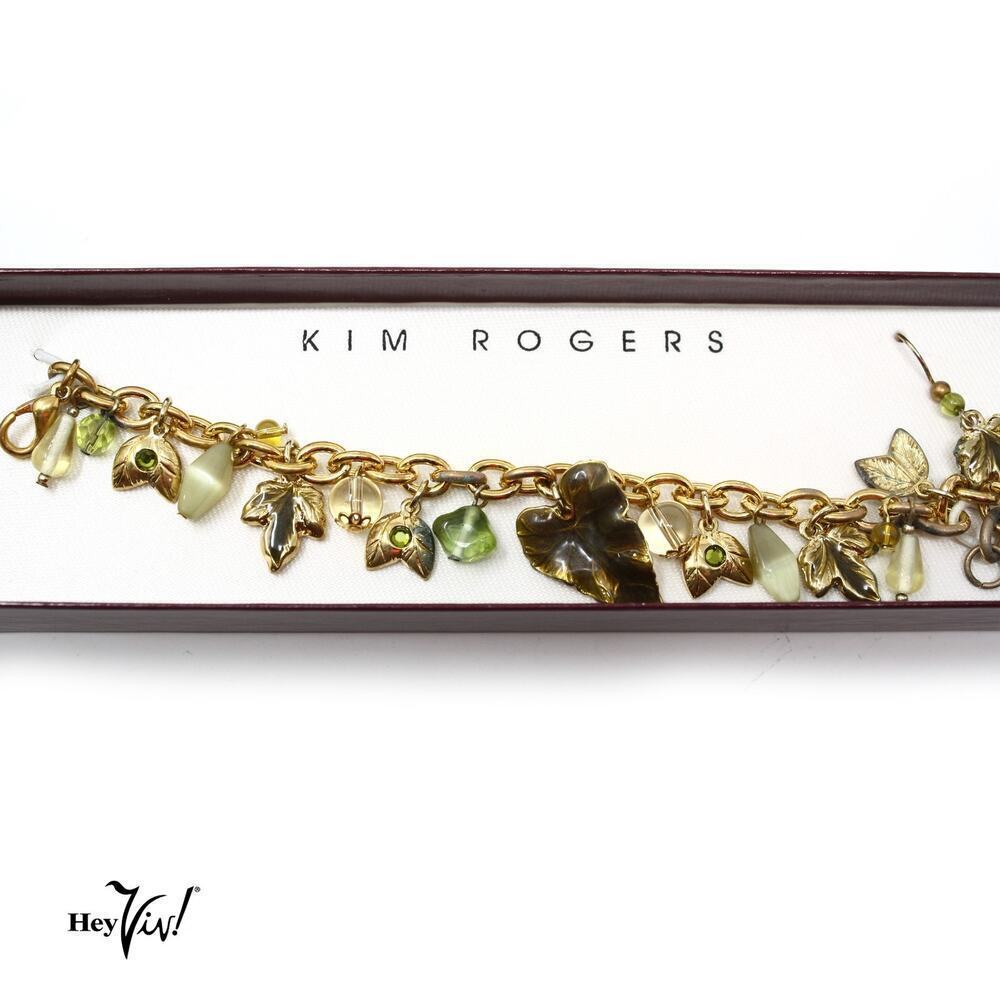 Kim Rogers Jewelry Gift Set in Box with Charm Bracelet and Earrings - Hey Viv